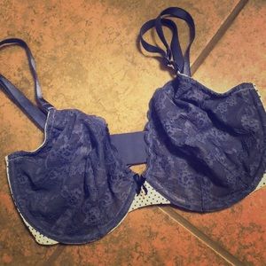 VS unlined blue Demi bra 34DD